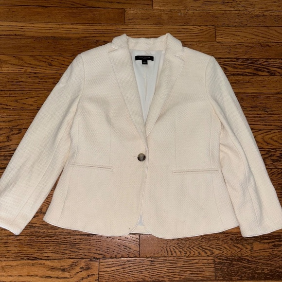Ann Taylor 6 petite cream off white jacket blazer - Picture 3 of 13